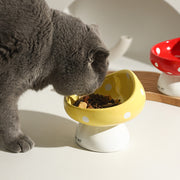 mushroom-shaped ceramic pet bowl, view 5 - MRSLM