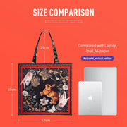 animal print canvas tote bag, view 8 - MRSLM