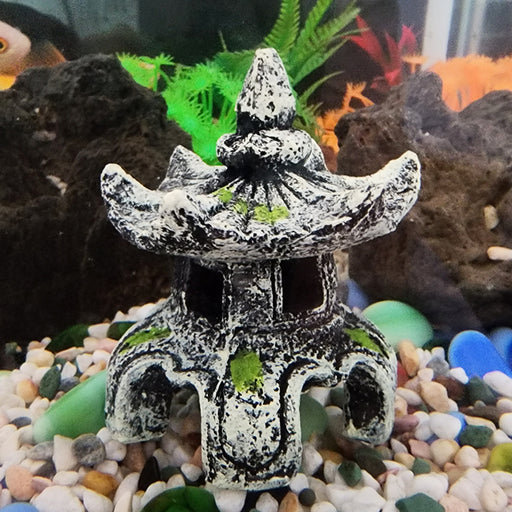 resin ancient pavilion aquarium decoration - MRSLM