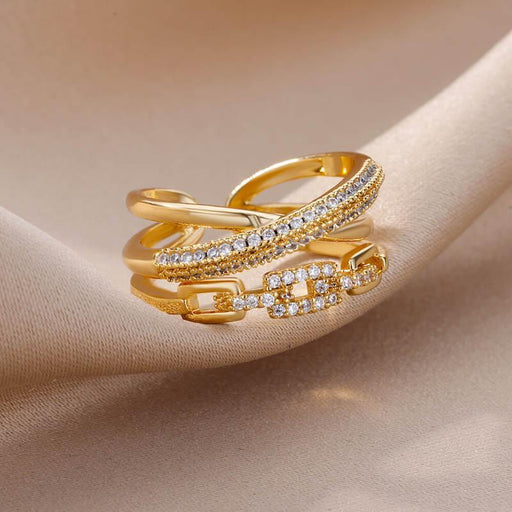 cubic zirconia stainless steel ring - MRSLM