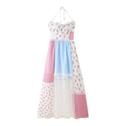Floral lace halter dress, view 6 - MRSLM