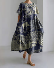 women's printed short-sleeved dress, view 10 - MRSLM