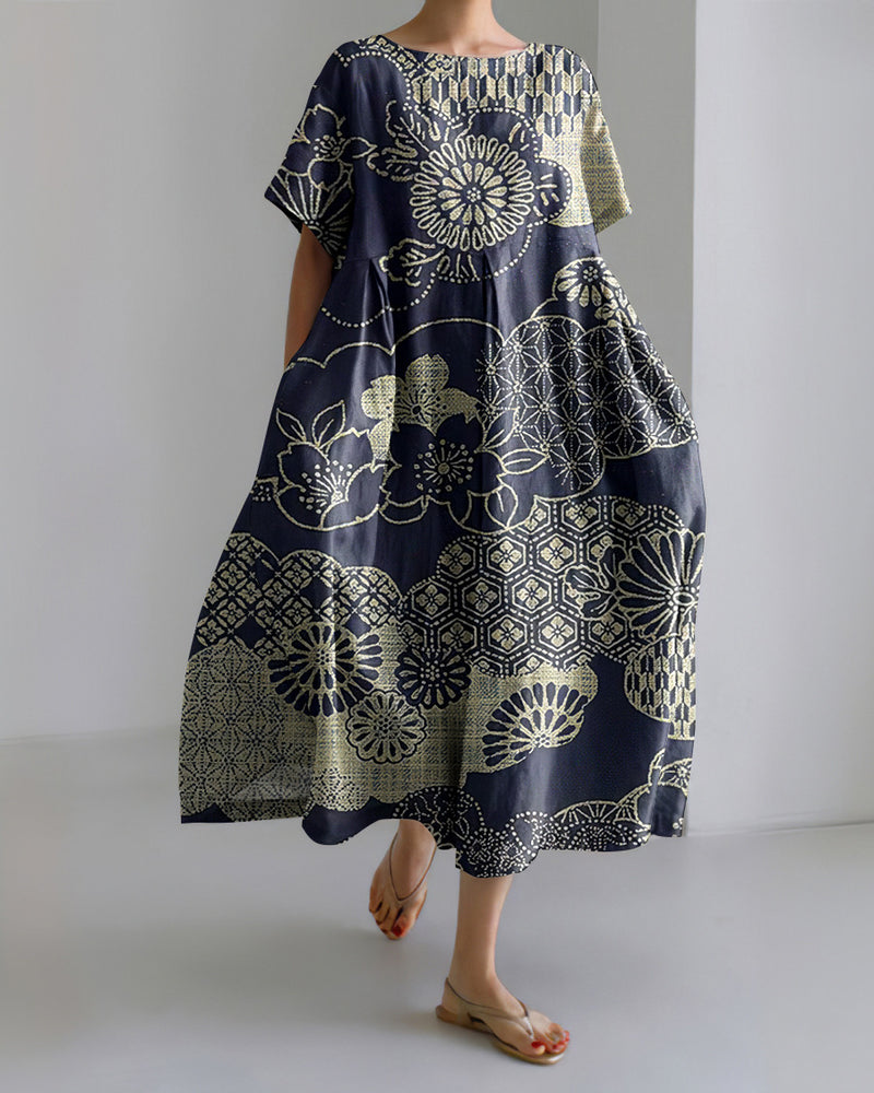 women's printed short-sleeved dress, view 10 - MRSLM