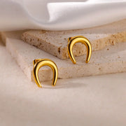gold butterfly stud earrings, view 6 - MRSLM