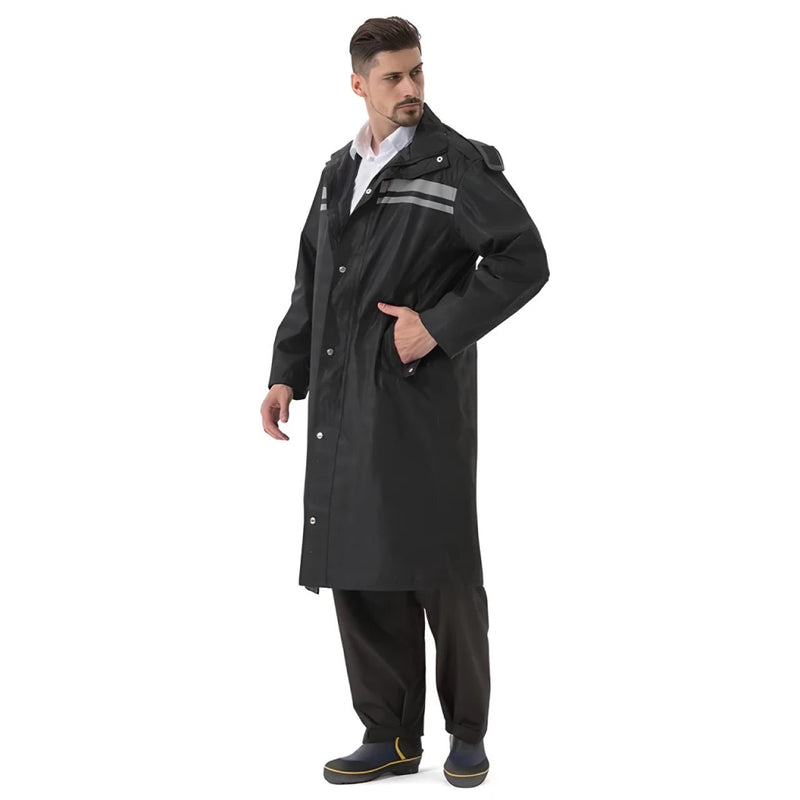 Men's long waterproof raincoat, view 2 - MRSLM