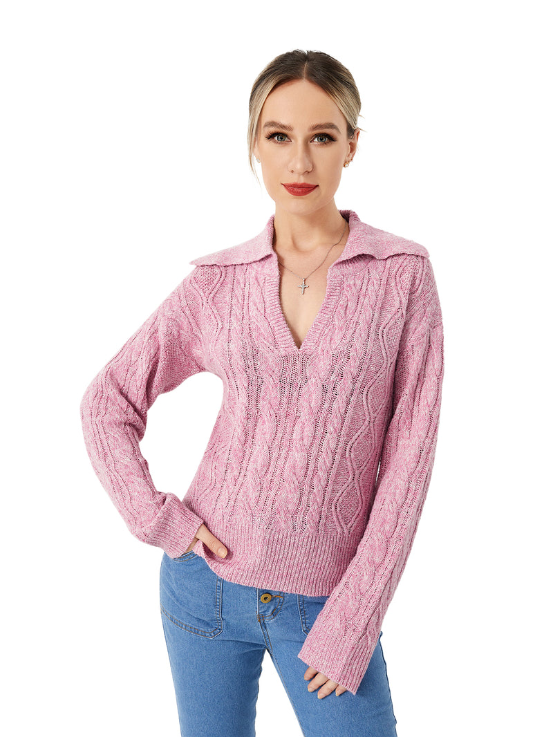 women's warm casual lapel sweater - MRSLM