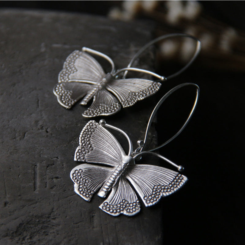 sterling silver butterfly vintage earrings - MRSLM