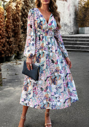 bohemian floral printed a-line dress, view 6 - MRSLM