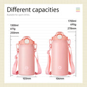 large capacity stainless steel thermos bottle with straw, view 11 - MRSLM