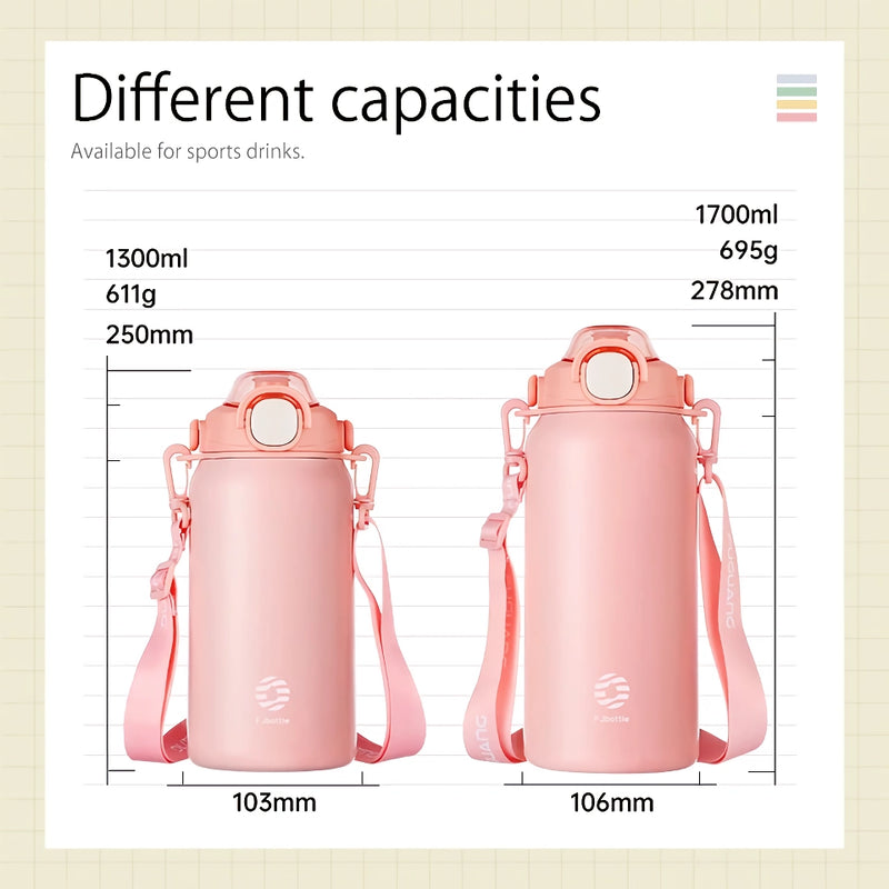 large capacity stainless steel thermos bottle with straw, view 11 - MRSLM