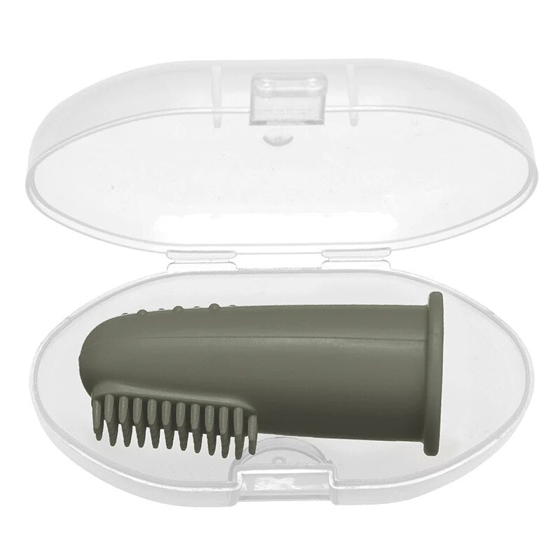 silicone baby finger toothbrush, view 2 - MRSLM