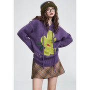 cozy purple hoodie sweater for women, view 2 - MRSLM