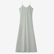 Ribbing wrap top and satin maxi dress set, view 6 - MRSLM
