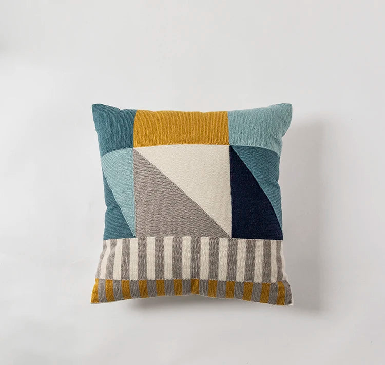 geometric embroidered cushion cover, view 6 - MRSLM