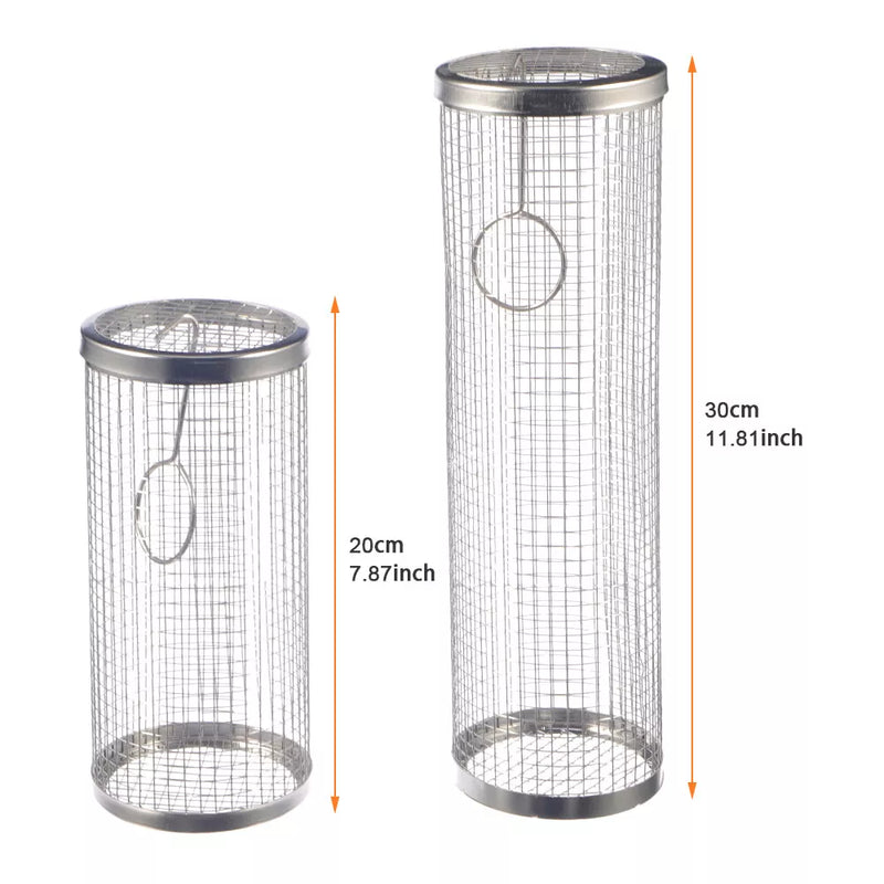 Stainless steel rolling BBQ basket, view 9 - MRSLM
