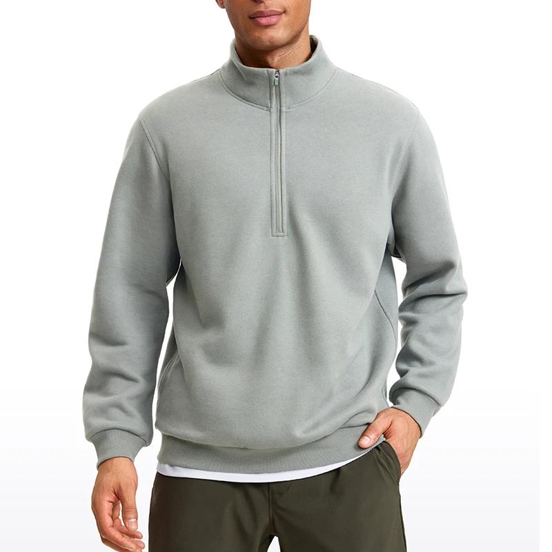 men's fleece-lined mock neck half zip sweatshirt - MRSLM