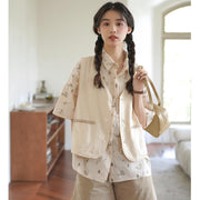 women's summer cotton vest and printed shirt, view 2 - MRSLM