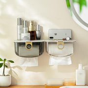 wall-mounted tissue box and storage dispenser, view 4 - MRSLM