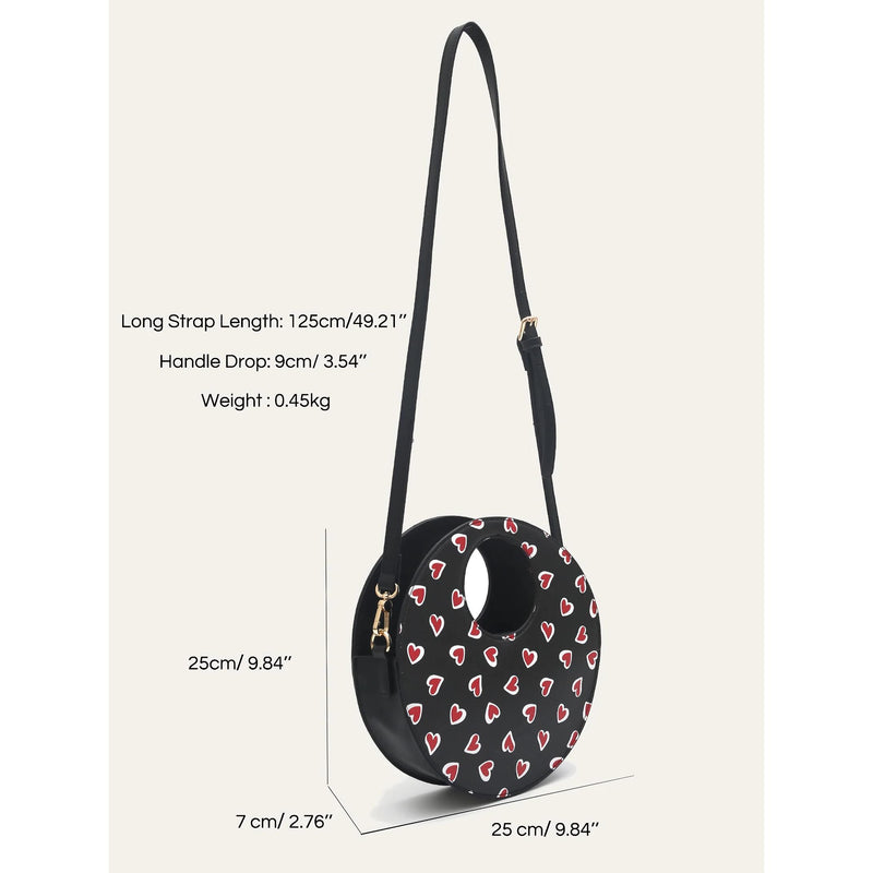 round heart-print crossbody bag, view 7 - MRSLM