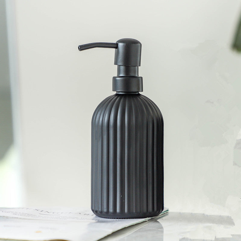 glass lotion and soap dispenser, view 2 - MRSLM