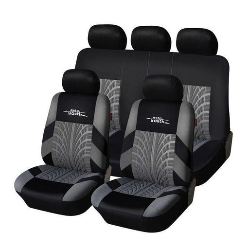 embroidered car seat covers with tire track detail - MRSLM