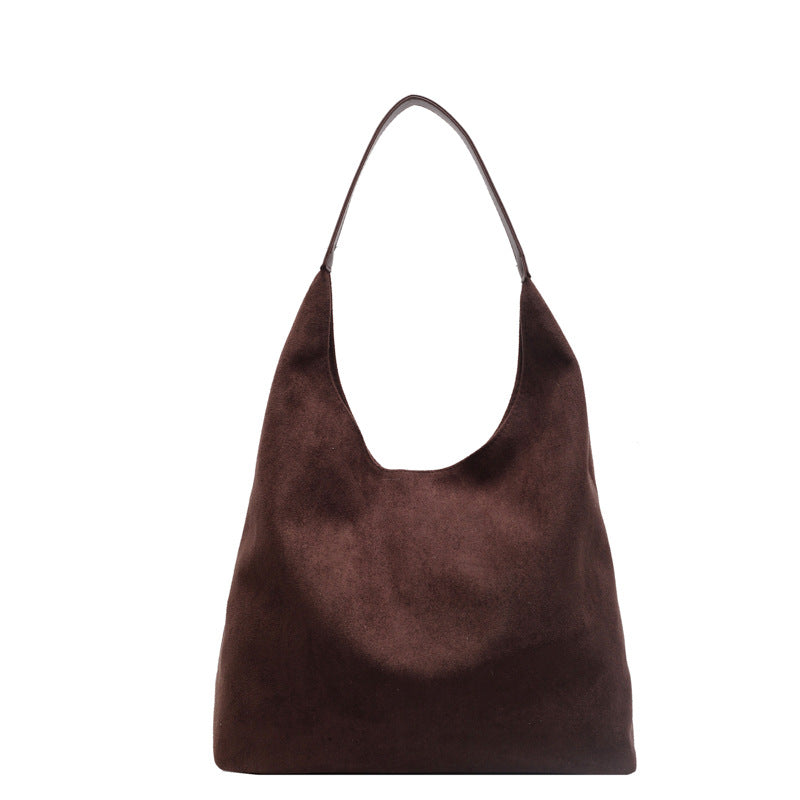Women's suede-look slouchy shoulder bag, view 7 - MRSLM