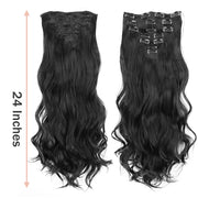 long wavy ombre clip-in hair extensions, view 15 - MRSLM