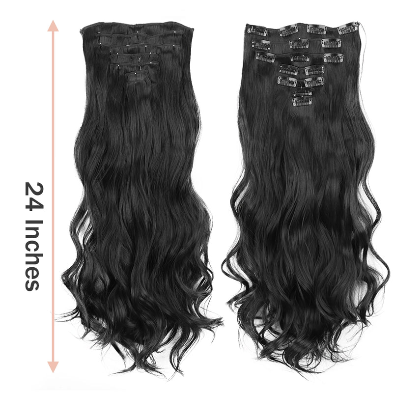 long wavy ombre clip-in hair extensions, view 15 - MRSLM