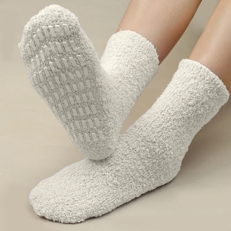 coral velvet anti-slip indoor socks, view 7 - MRSLM