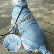 big dog raincoat with tail jumpsuit, view 6 - MRSLM