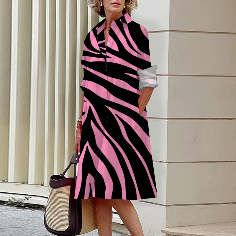 stripe 3D printed loose dress, view 9 - MRSLM