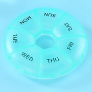 portable 7-day round pill case, view 6 - MRSLM