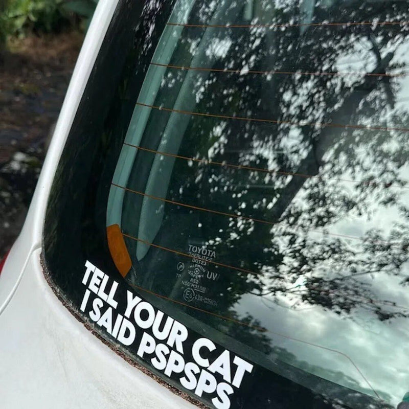 pspsps cat humor car decal, view 3 - MRSLM