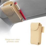 Leather sun visor glasses and card organizer, view 9 - MRSLM
