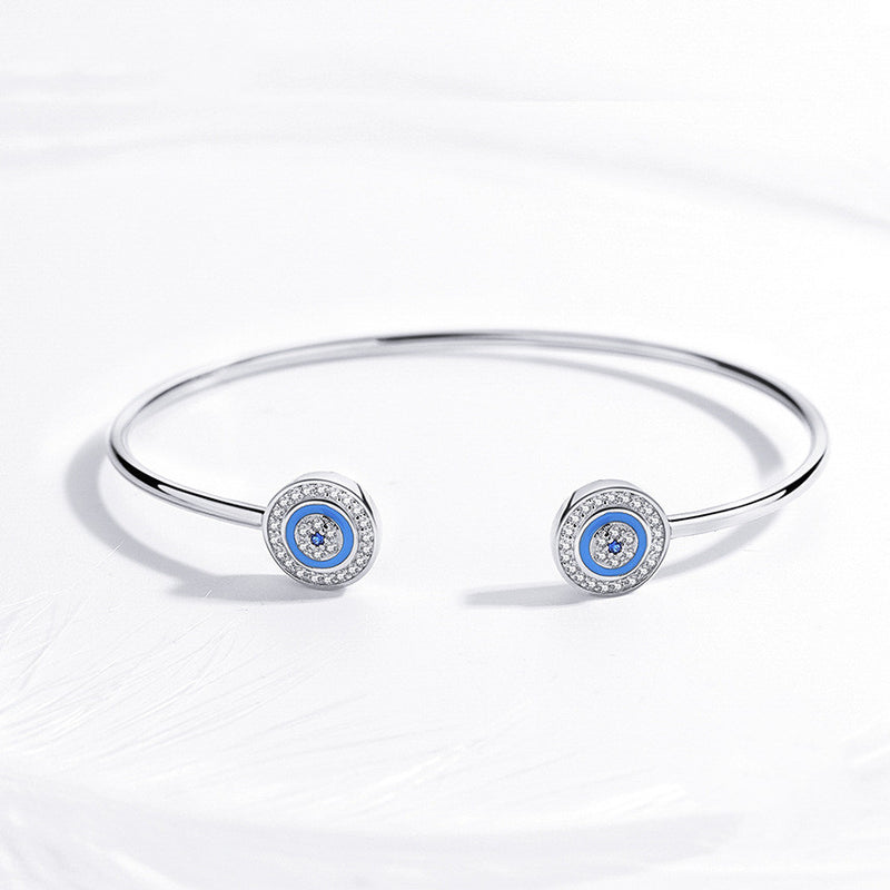 women's sterling silver open bangle, view 3 - MRSLM