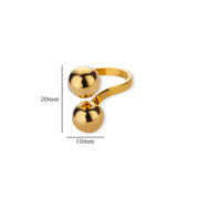 double ball stainless steel ring, view 9 - MRSLM