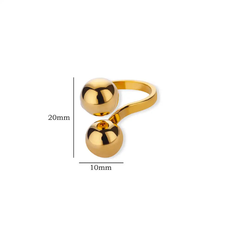 double ball stainless steel ring, view 9 - MRSLM
