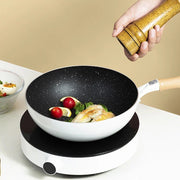 non-stick frying pan with wooden handle, view 8 - MRSLM