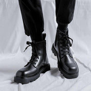 black leather ankle boots with zipper - MRSLM