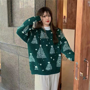 Women's Christmas tree jacquard sweater, view 10 - MRSLM