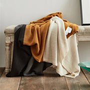 cotton knitted plaid blanket, view 4 - MRSLM