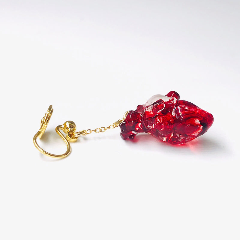 dark black heart earrings, view 2 - MRSLM