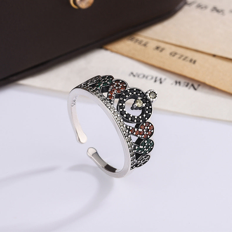 925 silver crown ring, view 3 - MRSLM