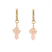 pink enamel flower earrings - MRSLM