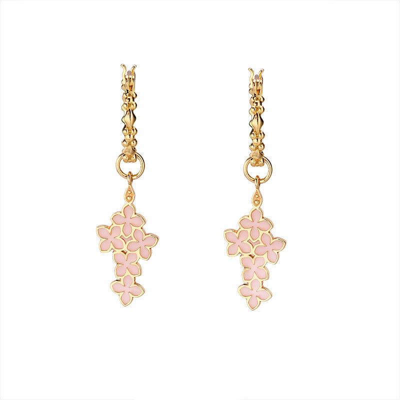 pink enamel flower earrings - MRSLM