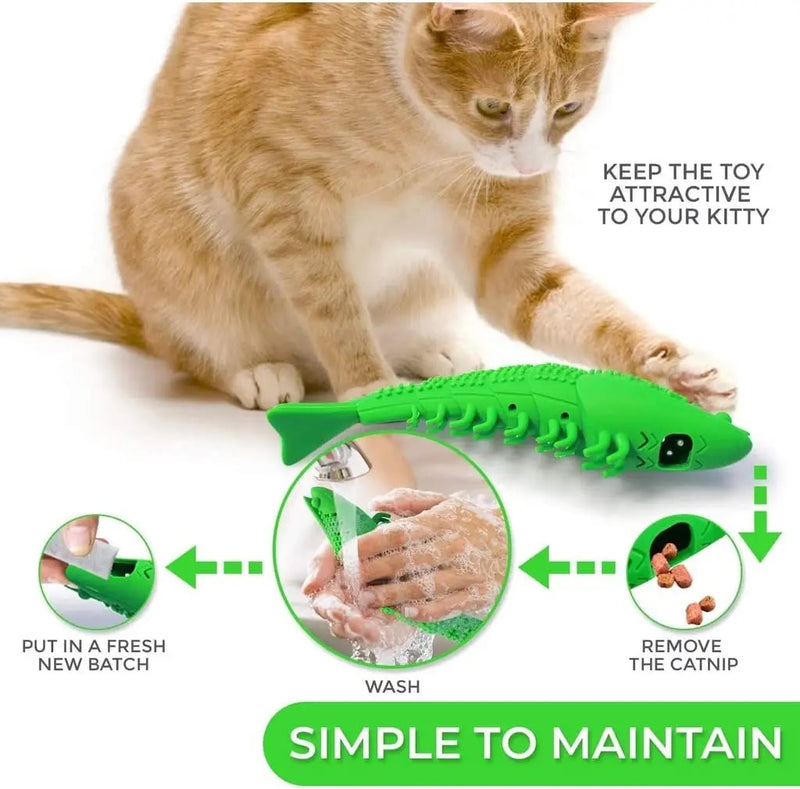 interactive cat toothbrush chew toy, view 9 - MRSLM