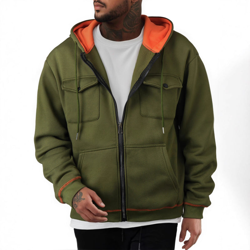 Men's Plus Size Casual Zipper Sweater