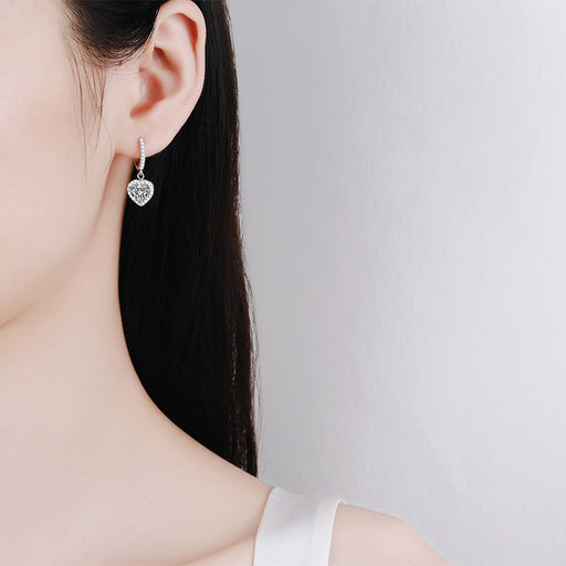 silver heart stud earrings - MRSLM