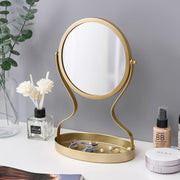 metal vanity mirror with jewelry storage, view 8 - MRSLM
