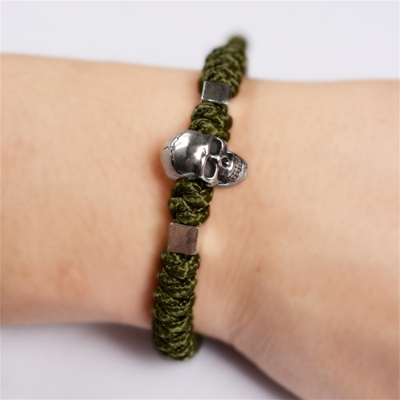skull 999 silver handwoven bracelet - MRSLM